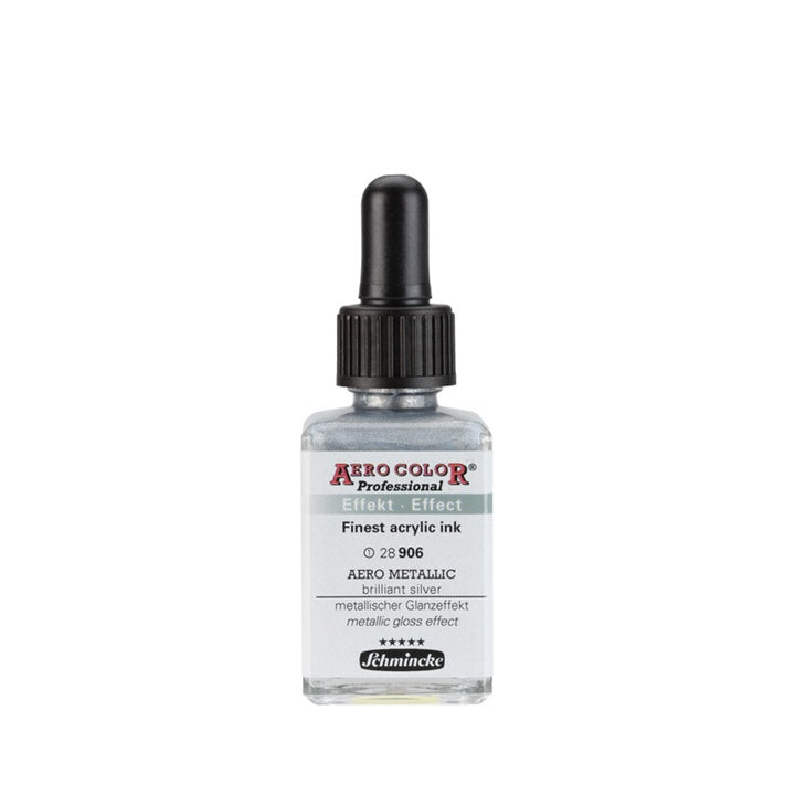 Akrilna tinta Schmincke AERO COLOR Professional Effect 28 ml – 906 AERO METALLIC briljantna srebrna