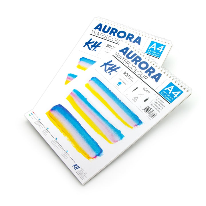 Akvarel blok AURORA cold press sa spiralom - 12 listova — slika 1