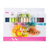 Set od 30 Ecoline Brush Pen akvarel flomastera u originalnom pakovanju.