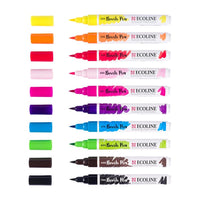 Ecoline Brush Pen set od 10 flomastera sa fleksibilnim vrhom za kaligrafiju i ilustracije.