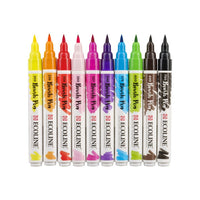Otvoreno pakovanje Ecoline Brush Pen flomastera spremnih za upotrebu u akvarel tehnici.