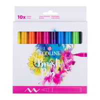 Pakovanje od 10 Ecoline Brush Pen akvarel flomastera u osnovnim nijansama.