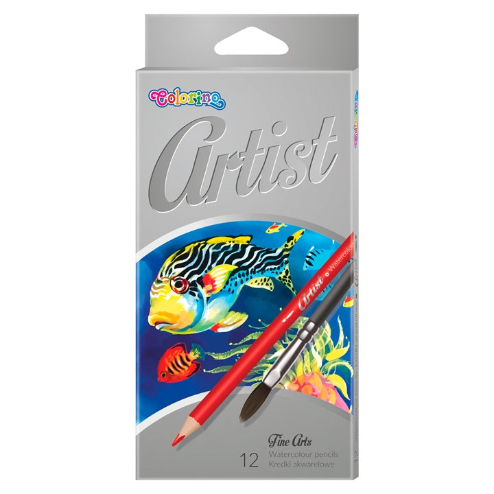 Pakovanje od 12 Colorino Artist akvarel olovaka sa priloženim kistom za umjetničko slikanje.