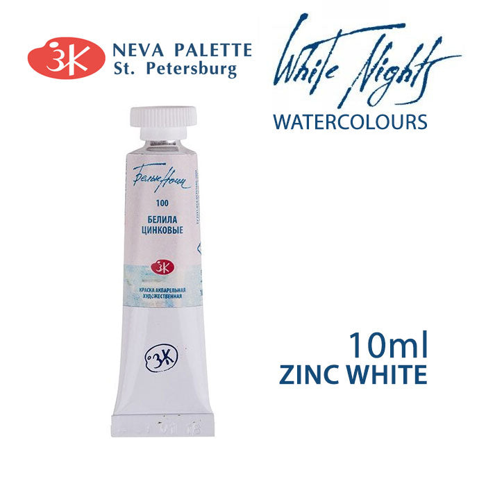 Akvarele White Nights 10 ml  - izaberite nijansu - Cink bijela