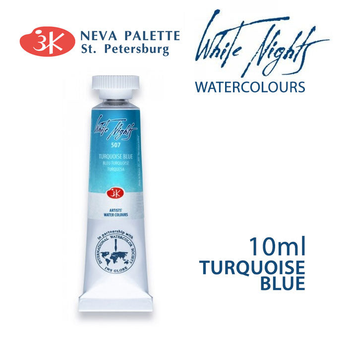 Akvarele White Nights 10 ml  - izaberite nijansu - Tirkizno plava
