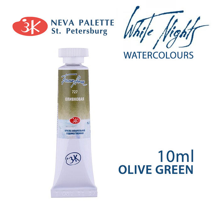 Akvarele White Nights 10 ml  - izaberite nijansu - Maslinasto zelena