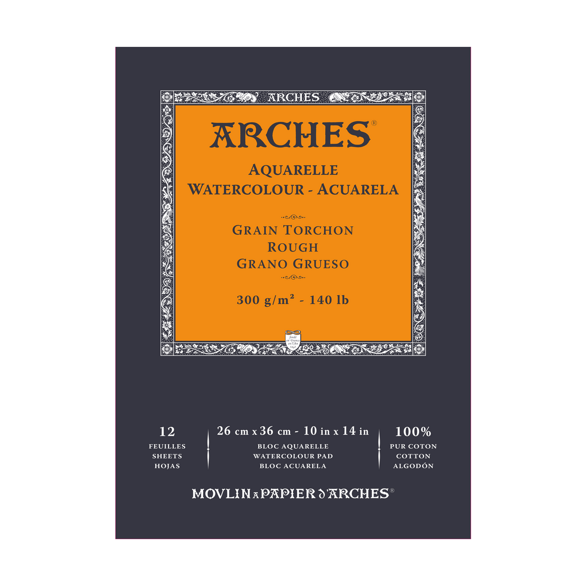 Akvarelni blok ARCHES Aquarelle gruba struktura prirodno bijela 300 g/m² – 12 listova