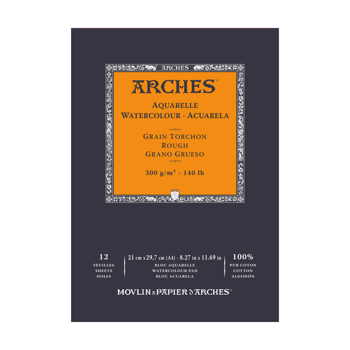 Akvarelni blok ARCHES Aquarelle gruba struktura prirodno bijela 300 g/m² – 12 listova