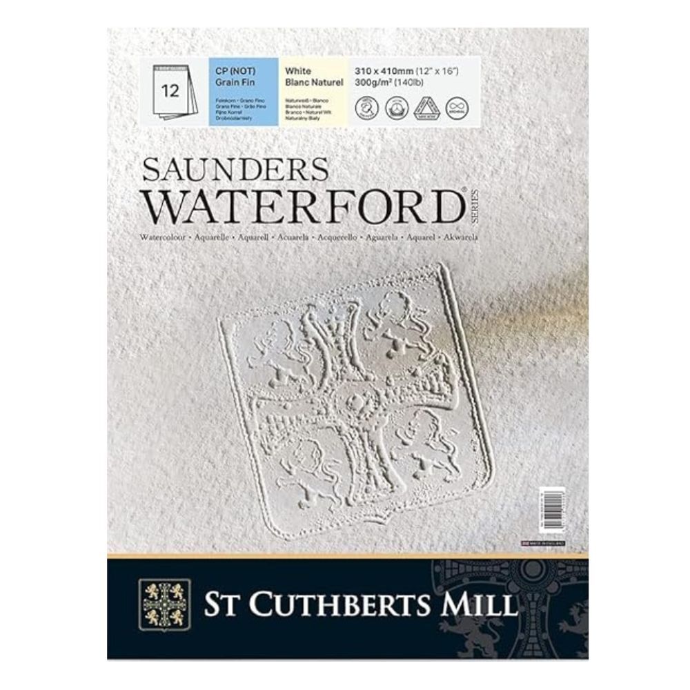 Akvarelni blok CANSON Saunders Waterford CP bijeli 300 g/m² 23 × 31 cm - 12 listova