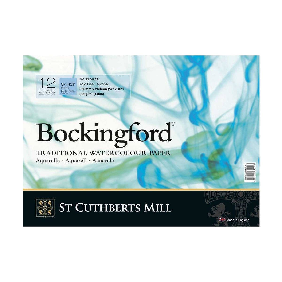 Akvarelni blok CANSON St Cuthberts Bockingford 300 g/m² 12 listova spirala 18 – 41 cm