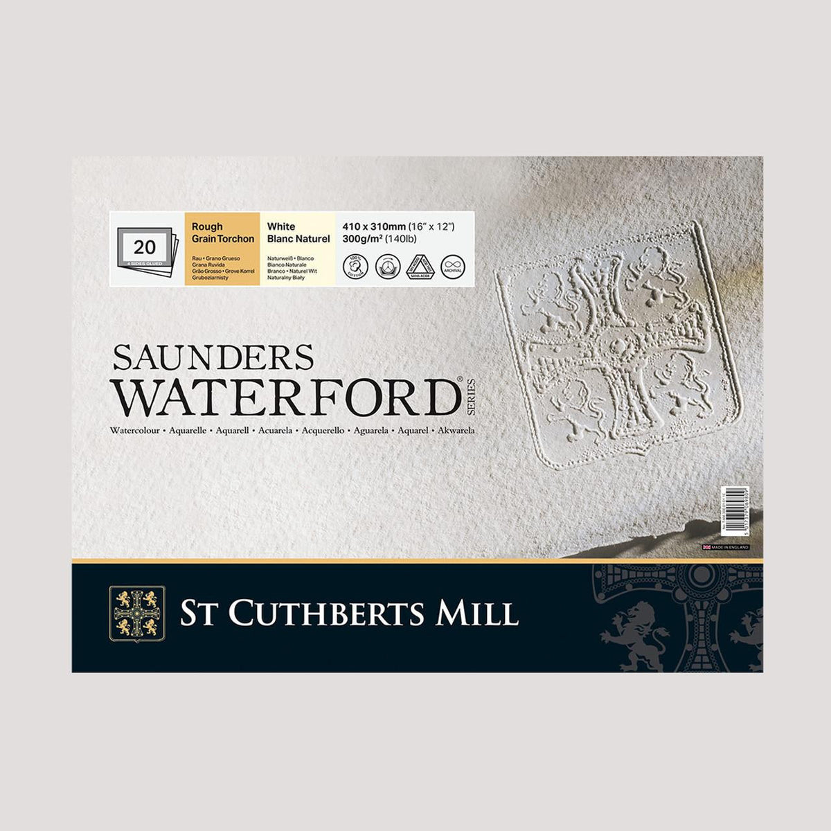 Akvarelni blok CANSON St Cuthberts Saunders Waterford rough 300 g/m² 31 x 41 cm - 20 listova