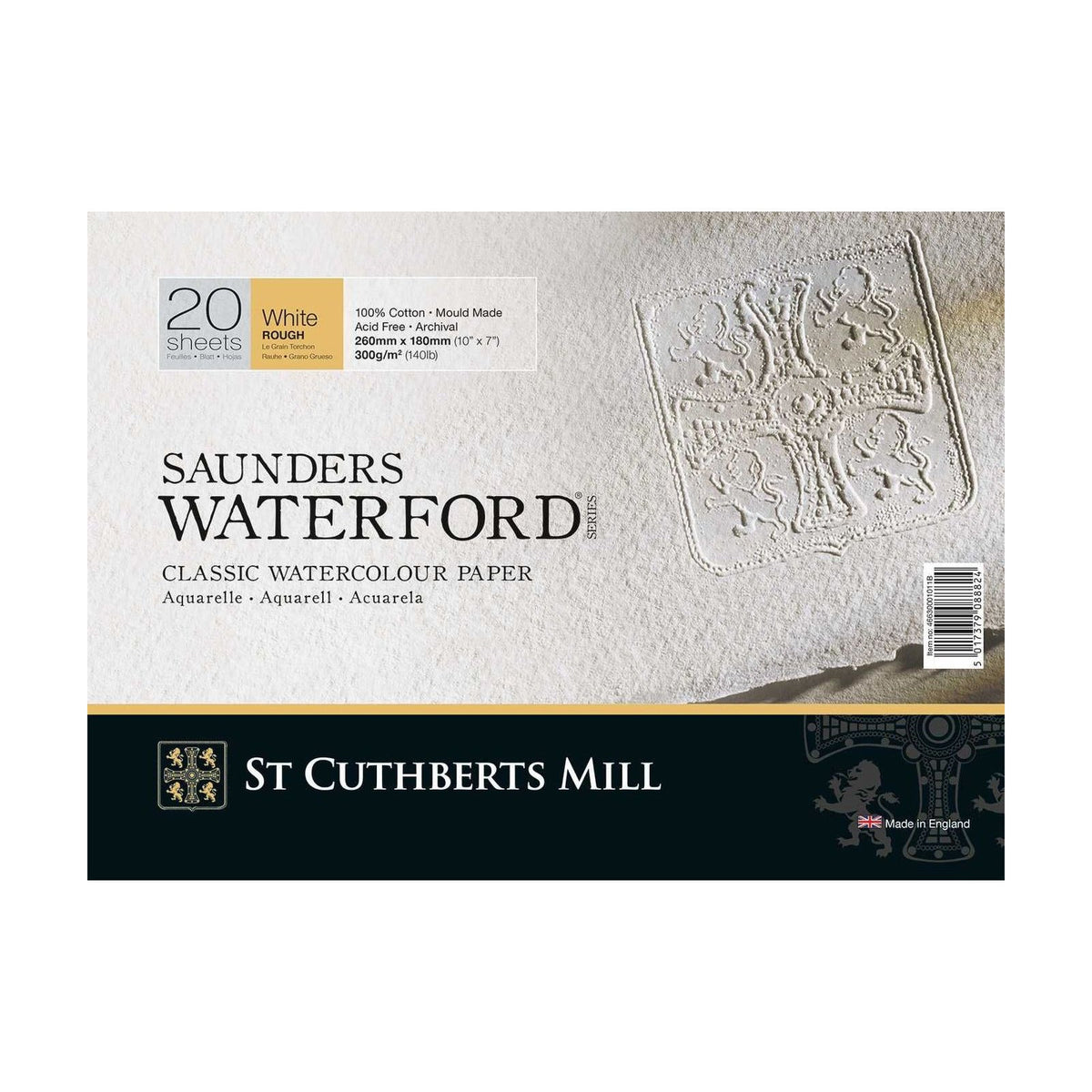 Akvarelni blok CANSON St Cuthberts Saunders Waterford Rough 300 g/m² 26 × 51 cm – 20 listova