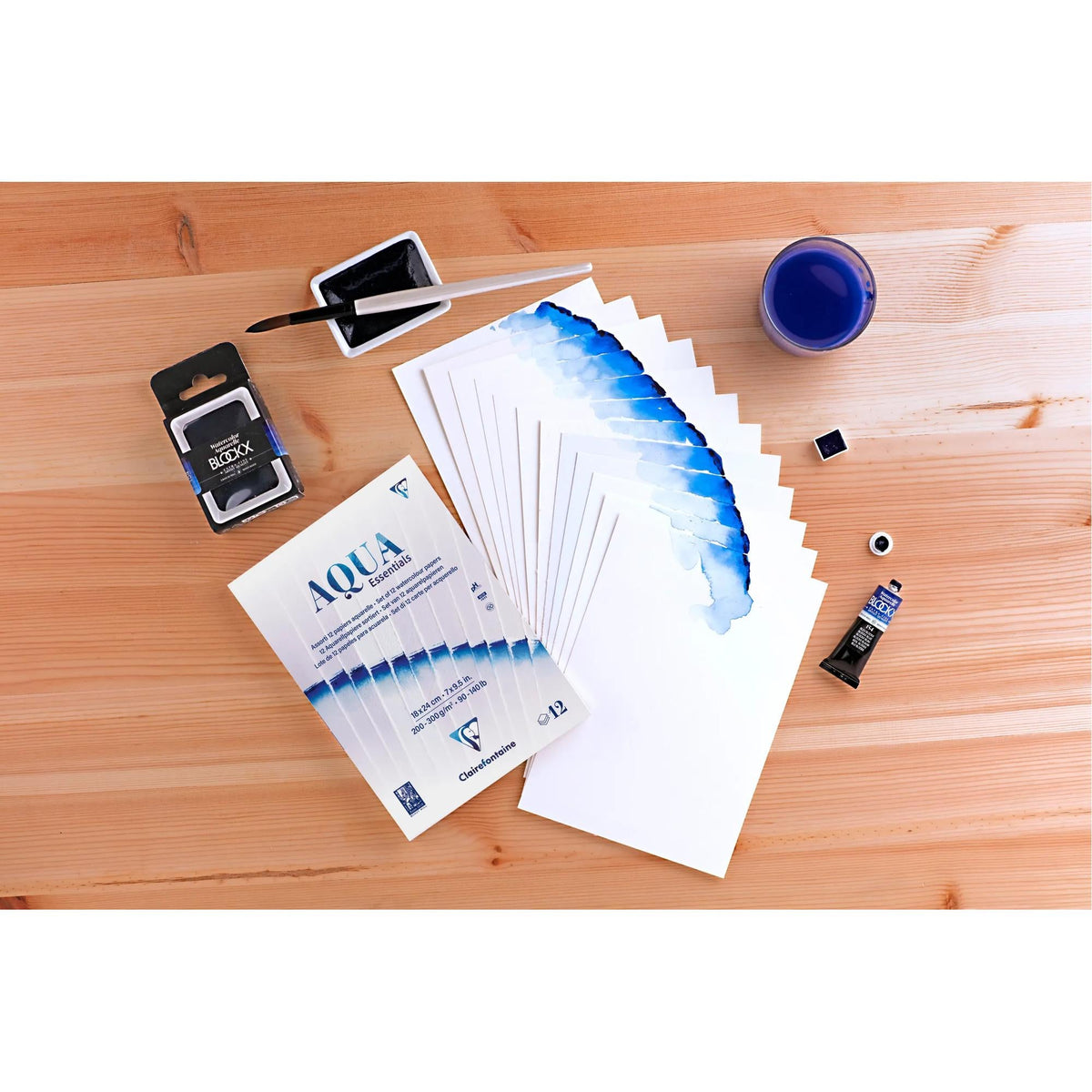 Akvarelni blok CLAIREFONTAINE Aqua Essentials 200 do 300 g/m² 10 – 24 cm - 12 listova