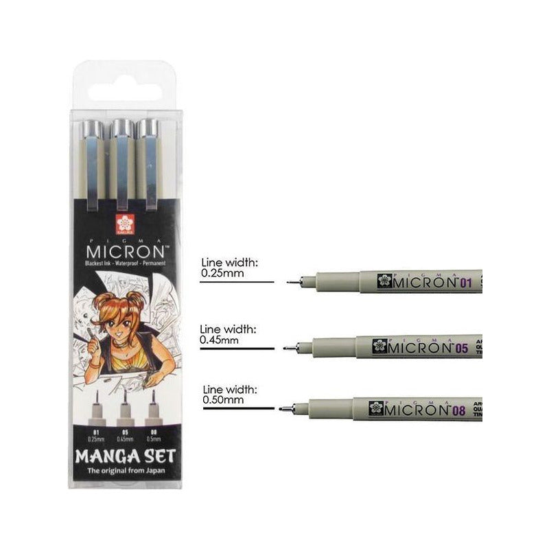 Akvarelni flomasteri s četkicom SAKURA Koi Coloring Brush Manga / set 3 – 6 kom