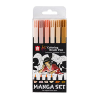 Akvarelni flomasteri s četkicom SAKURA Koi Coloring Brush Manga / set 3 – 6 kom