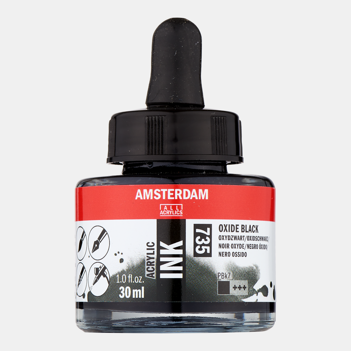 ROYAL TALENS Amsterdam Acrylic Ink akrilna tinta 30 ml – Oksidno crna