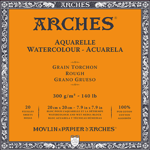 ARCHES akvarelni blok Rough prirodna bijela 300 g/m² 10 – 31 cm - 20 listova