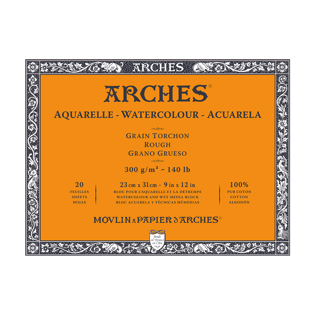 ARCHES akvarelni blok Rough prirodna bijela 300 g/m² 10 – 31 cm - 20 listova
