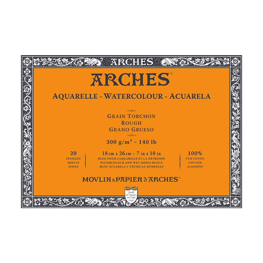 ARCHES akvarelni blok Rough prirodna bijela 300 g/m² 10 – 31 cm - 20 listova