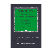 ARCHES akvarelni blok sitnozrnati hladno presani prirodno bijela 300 g/m² - 12 listova (formati A5 – A3)