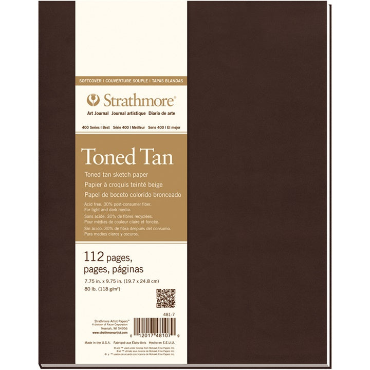 Art Journal Strathmore Tonirani papir Tan meki povez - izaberi dimenzije — slika 3