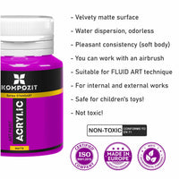Set akrilnih boja Kompozit STANDART Fluorescent 6 x 20 ml