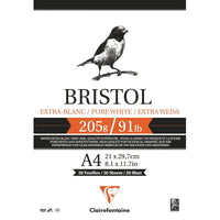 Blok za crtanje CLAIREFONTAINE Bristol 205 g/m² – 20 listova, A4 – A3