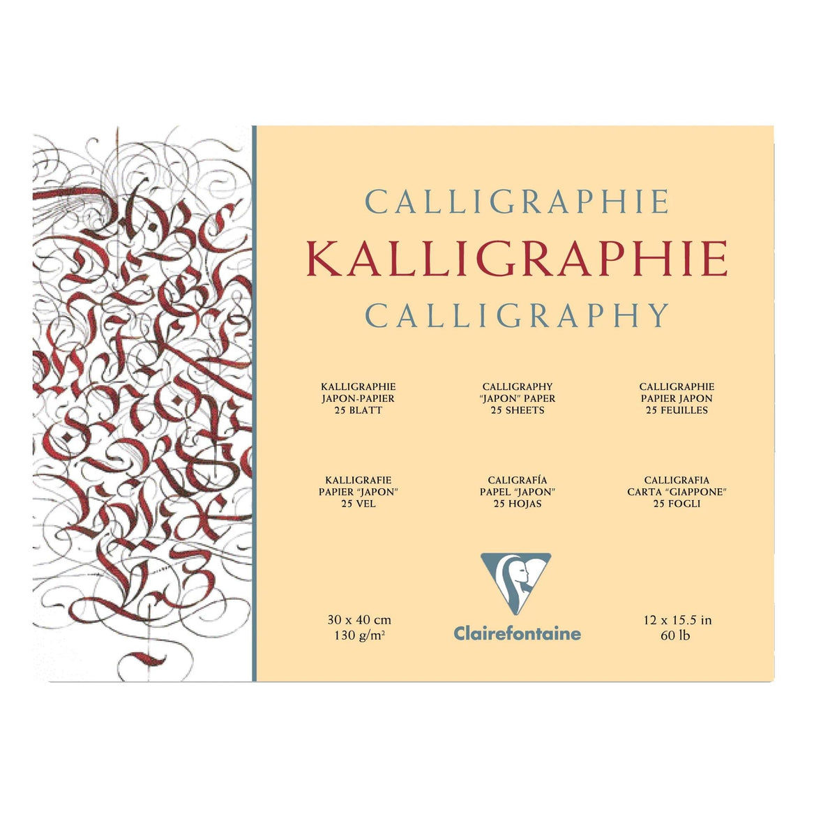 Blok za kaligrafiju CLAIREFONTAINE Ivory 130 g 25 listova – 24 x 30 cm