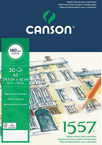 Blok za skiciranje CANSON 1557 sitnozrnasti 180 g/m² - A5, 30 listova, lijepljeni