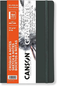 Blok za skiciranje Canson Graduate Art Book 90 g/m² 184 lista 14 x 21,6 cm meki povez Dark Grey