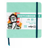 Blok za skiciranje DARWI Mint Green 14 x 14 cm, 140 g, 80 listova