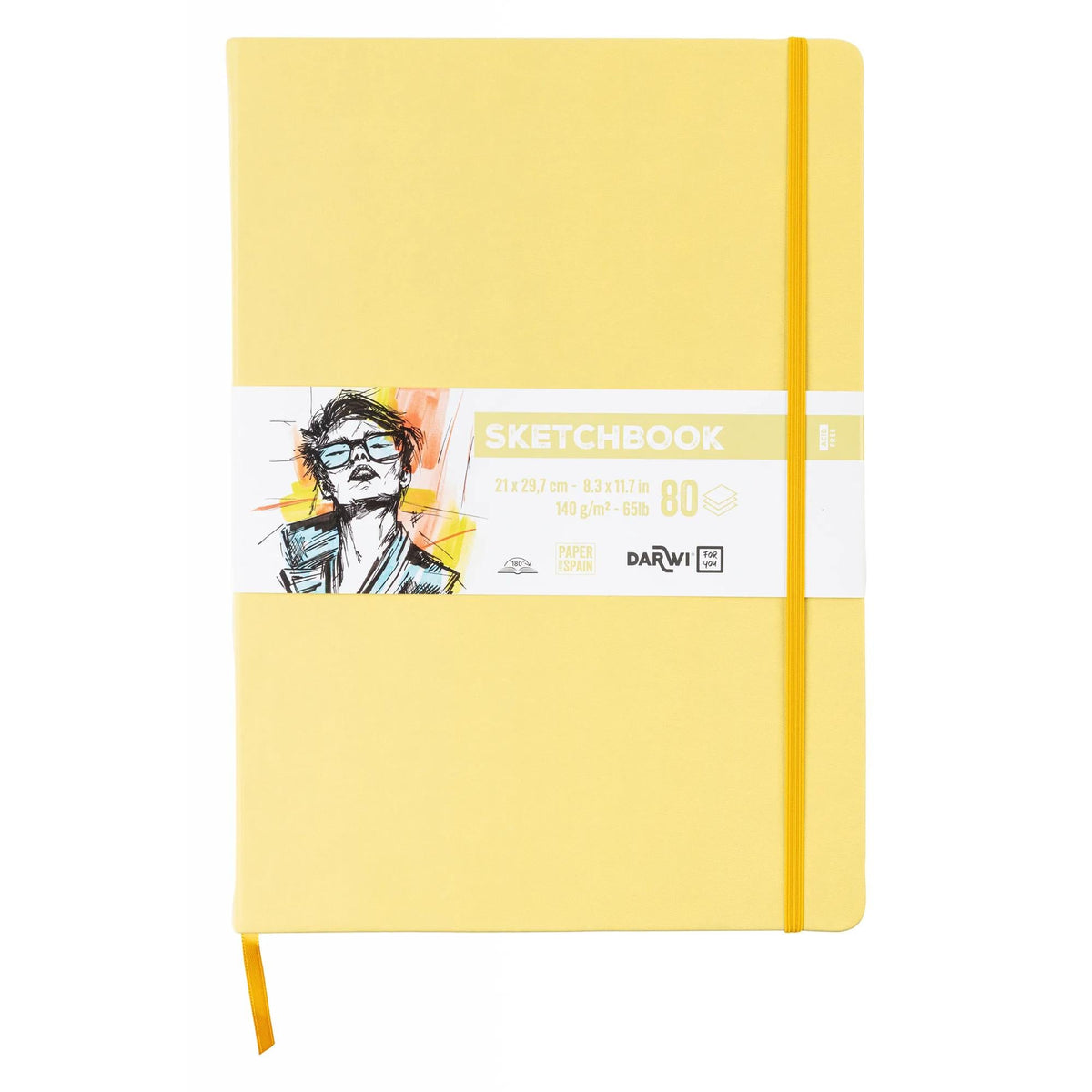 Blok za skiciranje DARWI Soft Yellow A4 140 g 80 listova