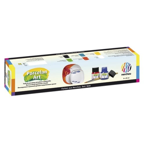 Set od šest boja za porcelan Porcelan Art u pakovanju od 20 ml za kreativno oslikavanje keramike.
