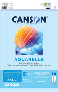 Canson akvarelni blok CP 224 g/m² A3 - 10 listova, ljepljen