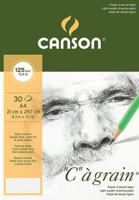 Blok za skiciranje CANSON C a grain 125 g/m² A3 - 30 listova, sitnozrnasti lijepljeni