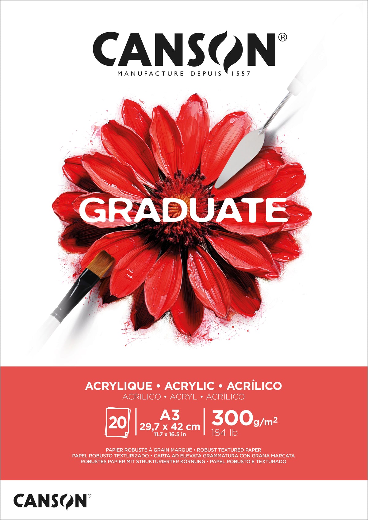 CANSON Graduate akrilni blok 300 g 20L A3 lijepljen