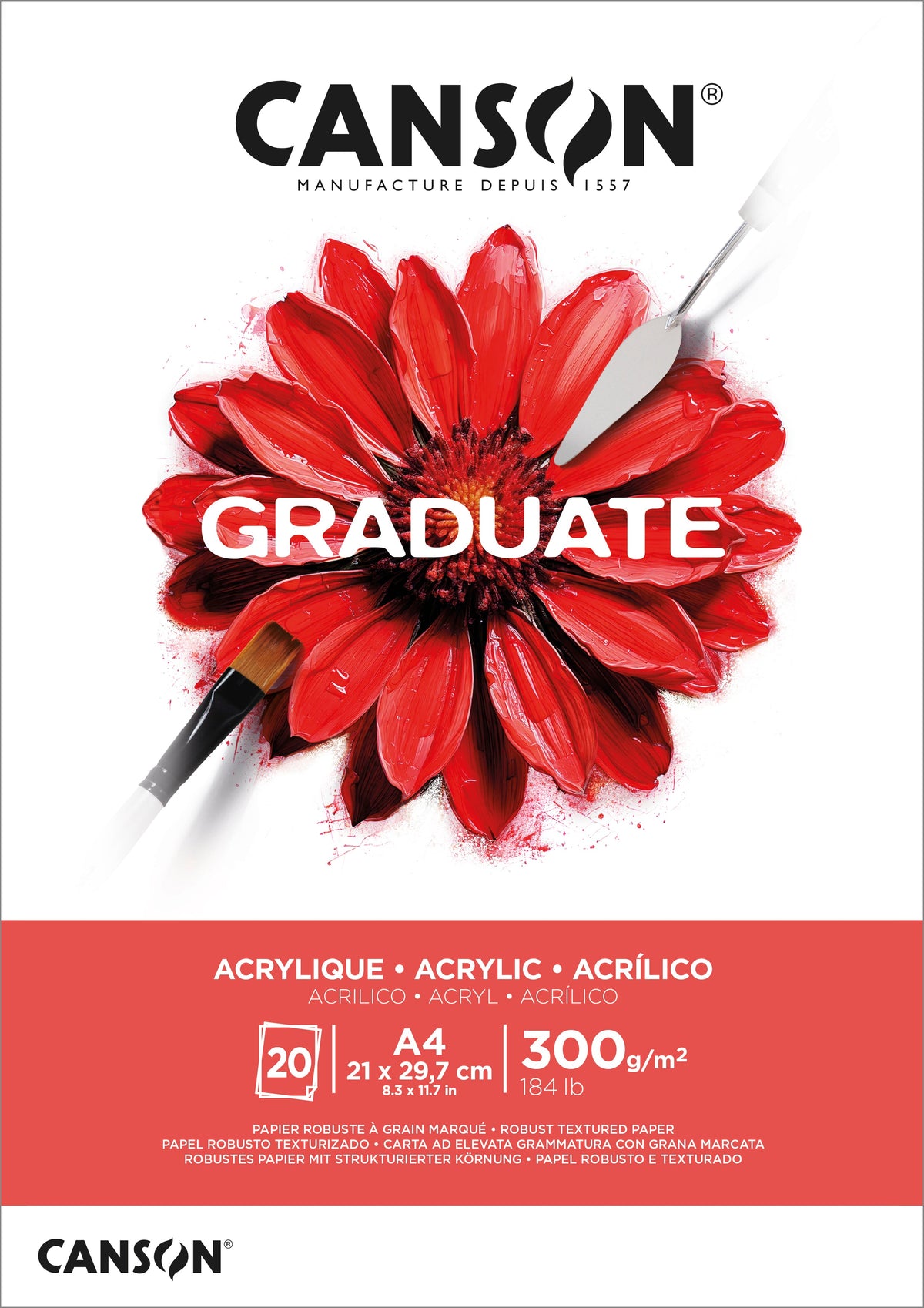 Canson Graduate akrilni blok 300 g 20L A4 lijepljeni
