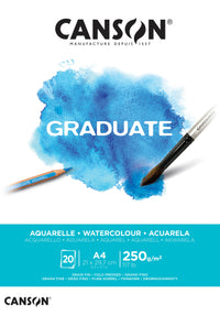 CANSON Graduate akvarelni blok CP 250 g - 20 listova, A4, lijepljeni
