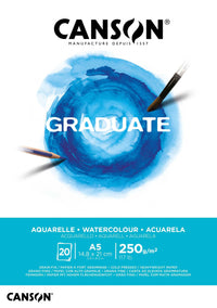 Canson Graduate akvarelni blok CP 250 g - 20 listova, A5 lijepljen