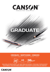CANSON Graduate blok za skiciranje 96 g/m², 40 listova, A5, lijepljeni