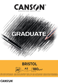 CANSON Graduate Bristol blok za crtanje 180 g/m² - 20 listova, A3, lijepljen