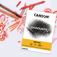 Blok za crtanje CANSON Graduate Bristol 180 g/m² A4 - 20 listova, lijepljen