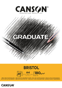 Blok za crtanje CANSON Graduate Bristol 180 g/m² A4 - 20 listova, lijepljen