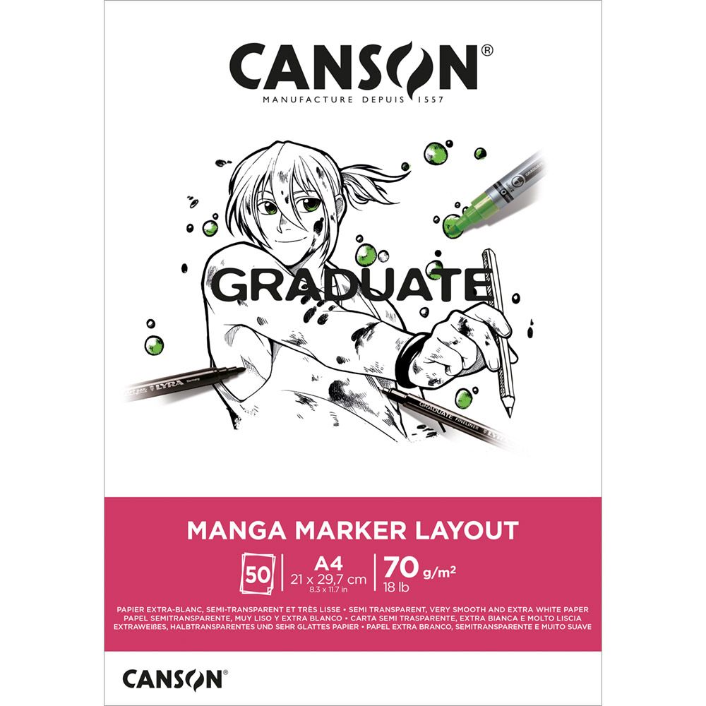 Canson Graduate Manga blok 200 g/m² - 30 listova, A4, lijepljeni