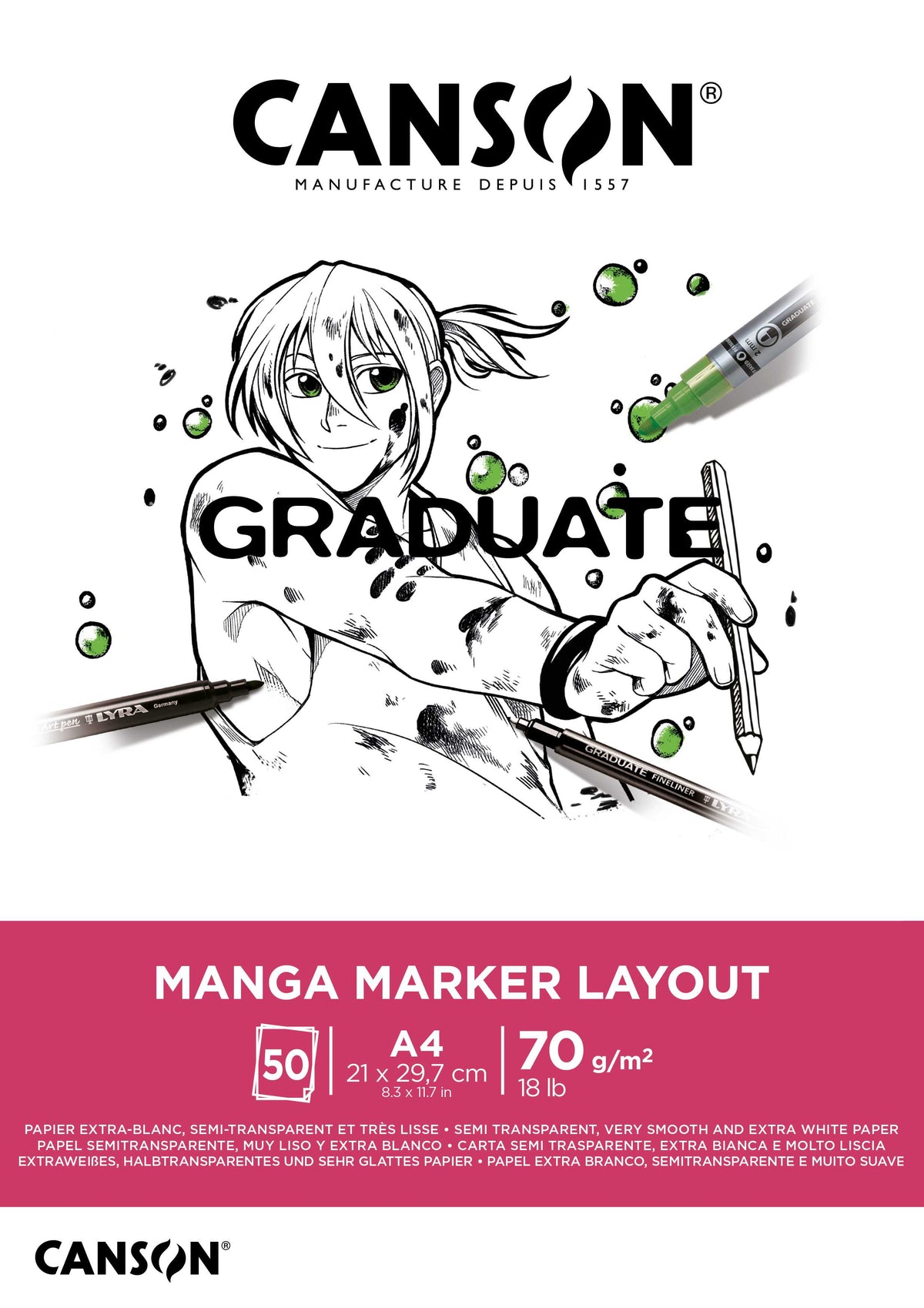 Canson Graduate Marker blok 70 g/m² 50 listova A4 ljepljeni