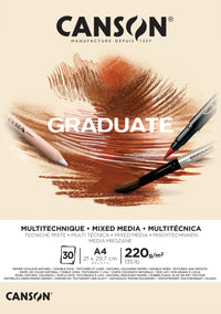 Canson Graduate Mix Media blok Natural 220 g 30 listova A4 lijepljeni