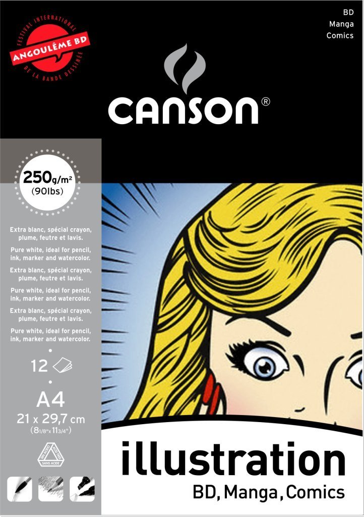 CANSON Illustration blok 250 g/m² 12L A4 lijepljeni