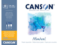 Canson Montval akvarelni blok CP 200 g 40L 24 x 32 cm lijepljeni