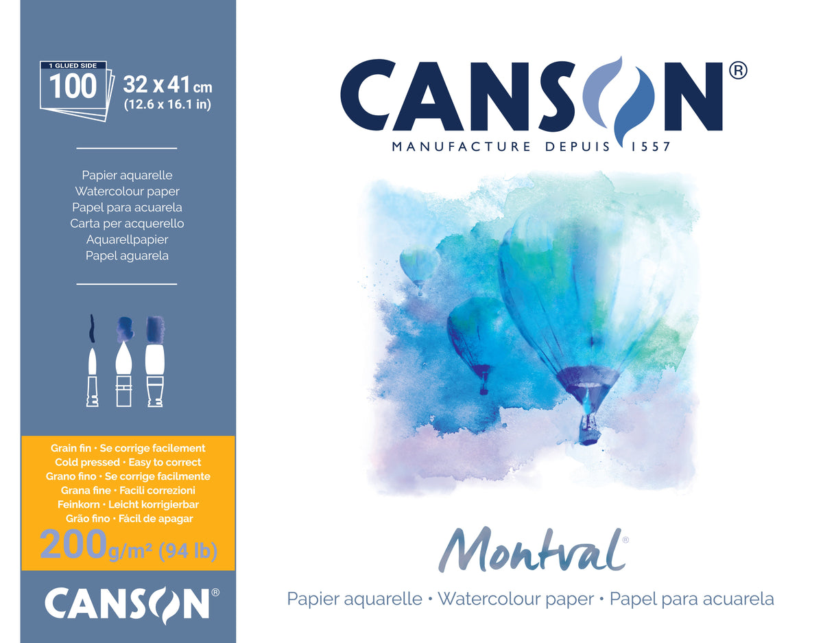CANSON Montval akvarelni blok CP 200 g/m² - 100 listova, 32 x 41 cm