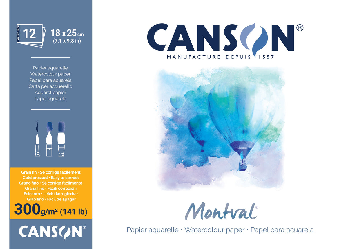 CANSON Montval akvarelni blok CP 300 g/m² - 12 listova, 18 x 25 cm